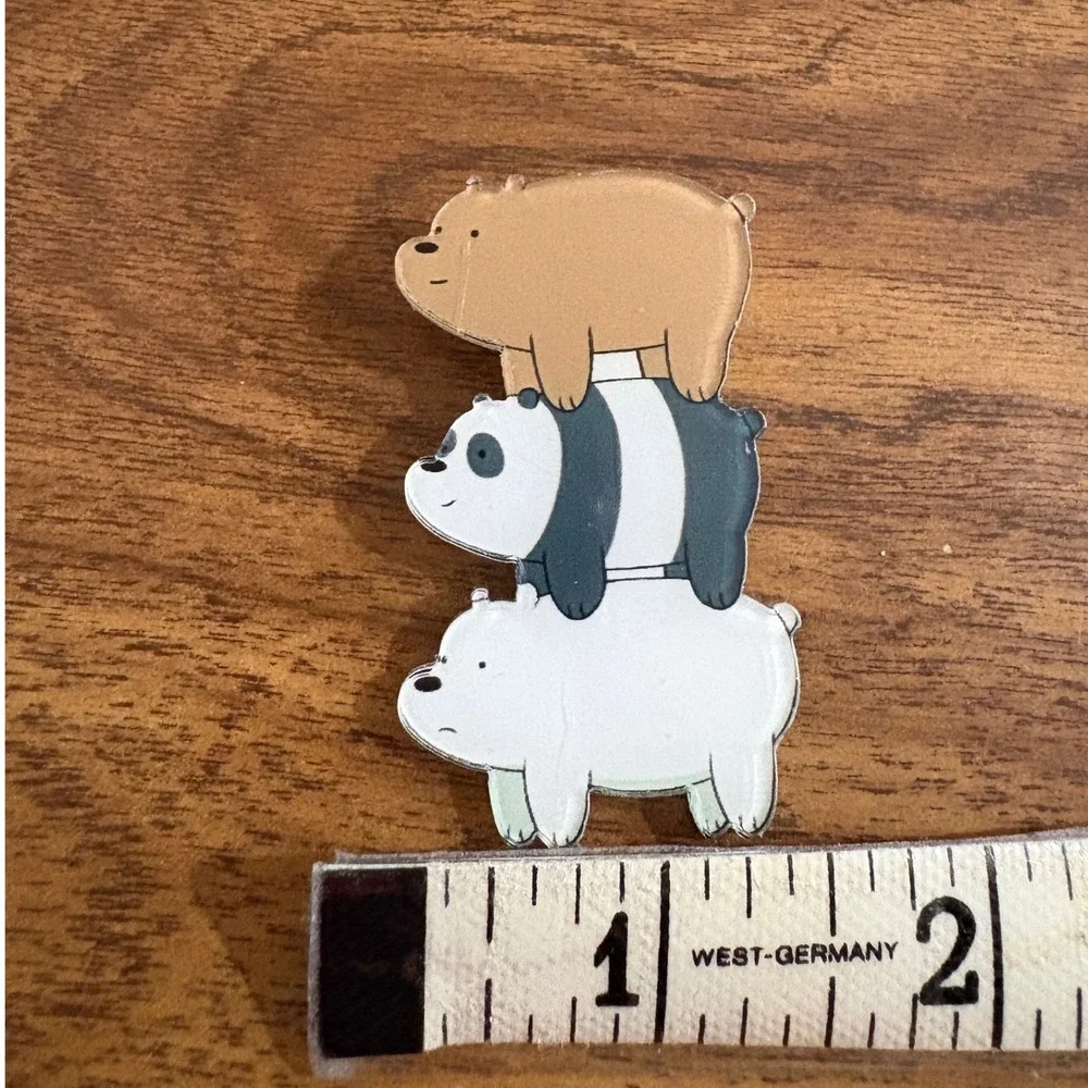 We Bare Bears Stacked Cartoon Character Kids‎ Pin Badge Brooch Acrylic 2.5